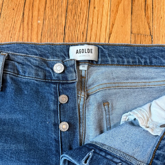 Agolde Nico High Waist Button Fly Jeans - Picture 3 of 5